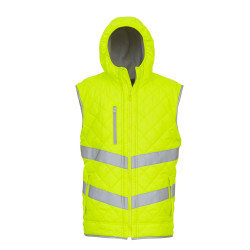 Gilet haute visibilité Kensington à capuche (avec doublure en molleton) (HV007) personnalisé