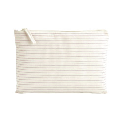 Pochette à accessoires bio rayée personnalisé