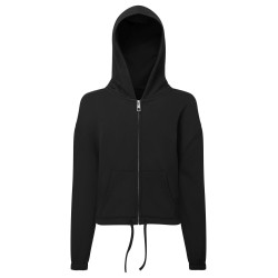 Sweat à capuche zippé crop-top oversize en tissu recyclé TriDri® enfant personnalisé