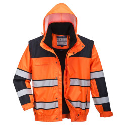 Veste d’aviateur classique de haute visibilité (C466) EN471 CLASSE 3:2. EN343 Classe 3:1. personnalisé