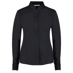 Chemise cintrée à col Mao à manches longues Femme personnalisé