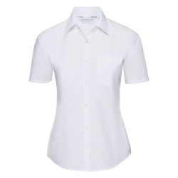 Chemise en popeline manches courtes polyester/coton facile d'entretien pour femme personnalisé