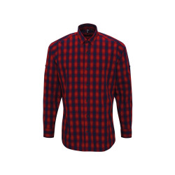 Chemise Homme manches longues à carreaux en coton Mulligan personnalisé