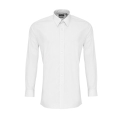 Chemise popeline ajustée à manches longues colours personnalisé