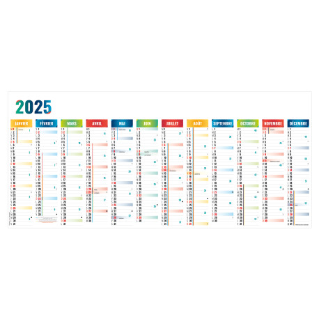 BANCAIRE EFFAÇABLE PLANNING GÉANT 2025 personnalisé