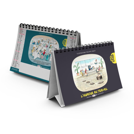 CHEVALET STANDARD 7 FEUILLETS L'HUMOUR AU TRAVAIL 2025 personnalisé