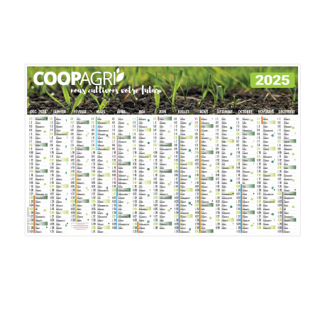 CALENDRIER BANCAIRE ÉCO CRÉATION 2025 personnalisé