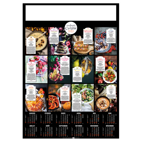 POSTER COULEURS CUISINE 2025 personnalisé