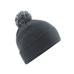 Bonnet à pompon bicolore  avec votre logo