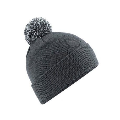 Bonnet à pompon bicolore  avec votre logo