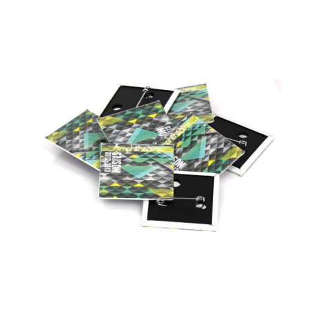 Badge carré à épingle 40x40 mm vierge ou à personnaliser