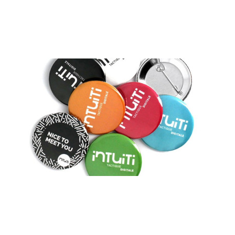 Badge rond à épingle 76 mm vierge ou à personnaliser