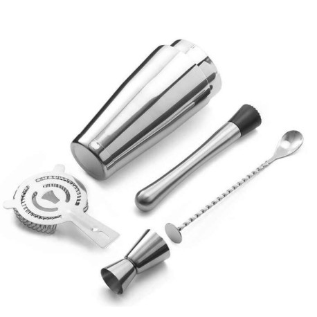 Kit shaker vierge ou à personnaliser 6 pièces acier inox