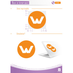 Stickers rond 7 cm en vinyle vierge ou à personnaliser