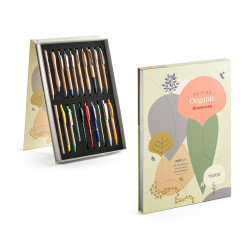 ORGANIC WRITING SHOWCASE. Présentoir avec 20 stylos écologique vi