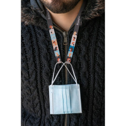 Sublimation RPET Mask Holder Duo Set. Modèles standard vierge ou