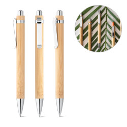 HERA. Stylo à bille en bambou vierge ou à personnaliser - Express et pas cher
