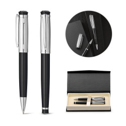 ORLANDO. Kit roller et stylo bille en métal vierge ou à personnal