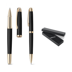 EZEKIEL SET. KIt roller et stylo bille en métal vierge ou à perso