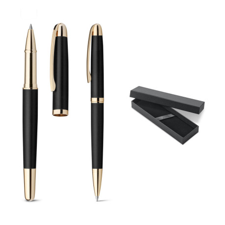 EZEKIEL SET. KIt roller et stylo bille en métal vierge ou à perso