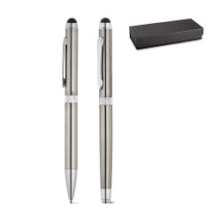 CANNES. KIt roller et stylo bille en métal vierge ou à personnali