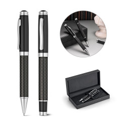 CHESS. Kit roller et stylo à bille en métal et fibre de carbone v