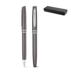 HALEY. Kit roller et stylo bille en aluminium vierge ou à personn