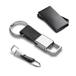Porte-clés en métal et simili cuir personnalisé - accessoire élégant et pratique