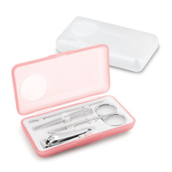 Set de manucure personnalisable en métal 4 pièces avec étui