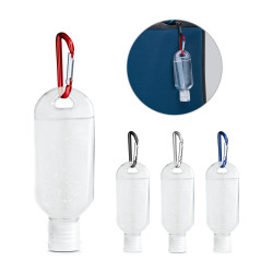 LYZE. Gel hydroalcoolique 50 ml avec mousqueton vierge ou à perso