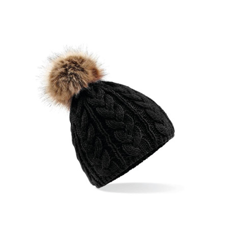 Bonnet Pop Pom avec pompon en fourrure vierge ou à personnaliser