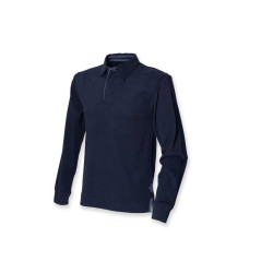 Polo coton émerisé manches longues vierge ou avec votre logo