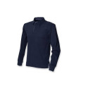 Polo coton émerisé manches longues vierge ou avec votre logo