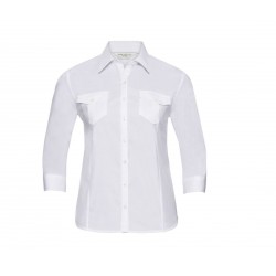 Boostez votre notoriété grâce à cette chemise femme manches ¾ retroussables personnalisé !