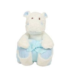 Peluche hippopotame et couverture personnalisé