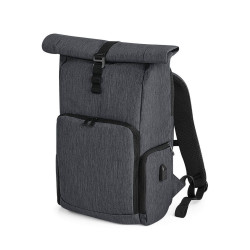 Sac à dos avec rabat enroulable et chargeur Q-Tech vierge ou à pe