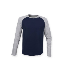 Tee-shirt baseball manches longues vierge ou à personnaliser - Express et pas cher