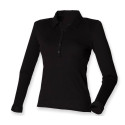 Polo femme stretch manches longues vierge ou à personnaliser