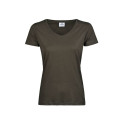 T-shirt femme col V vierge ou à personnaliser - Express et pas cher