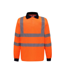 Polo manches longues haute visibilité vierge ou avec votre logo